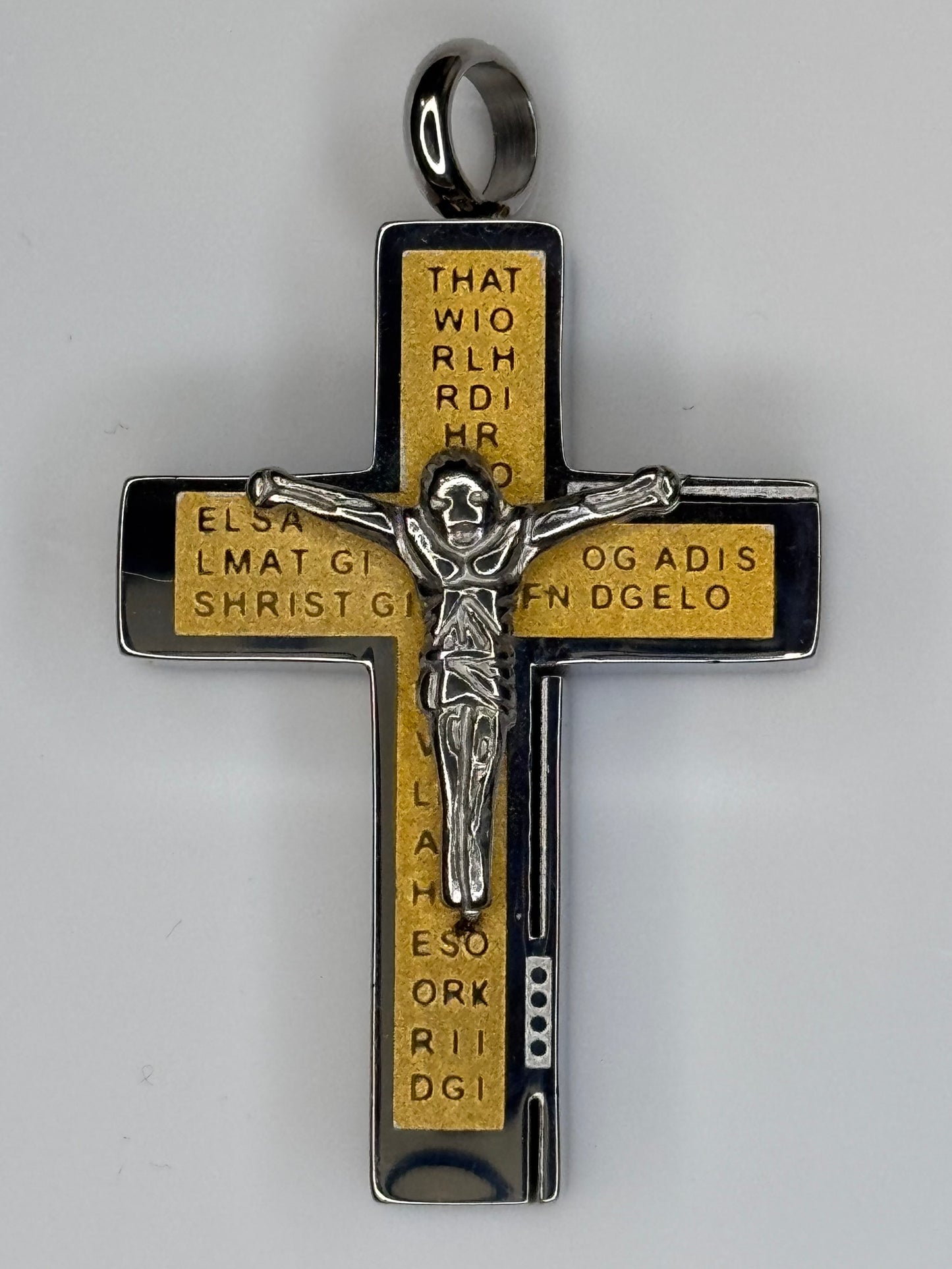 Cremation Cross-Gold inlay