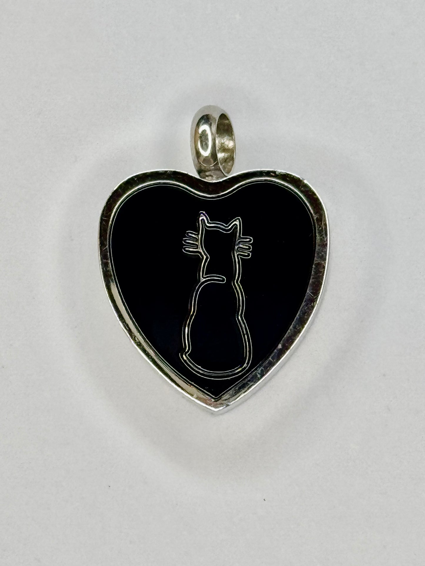 Cat in Heart Cremation Pendant